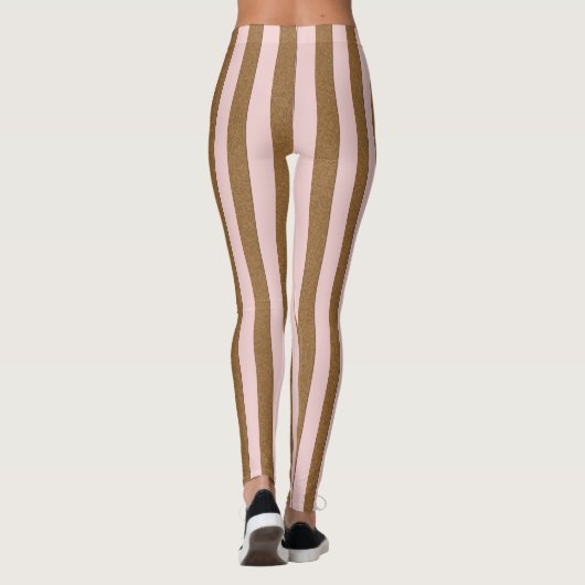 Leggings Verticale rouge en pastel de rayures sur toute (Dos)