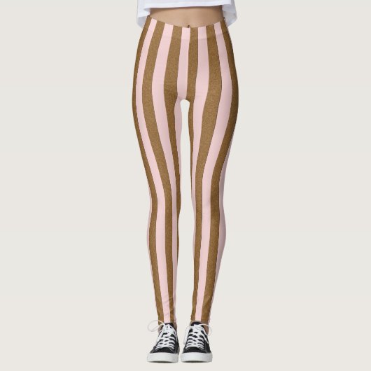 Leggings Verticale rouge en pastel de rayures sur toute (Devant)