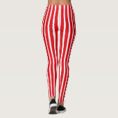 Leggings Verticaux En Bande Rouge Et Blanche (Dos)