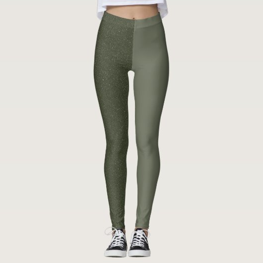 Leggings verts à deux tons de mousse (matte + text (Devant)