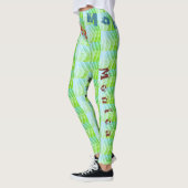 Leggings verts de nom personnalisé (Gauche)