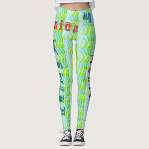 Leggings verts de nom personnalisé