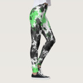 Leggings verts de peinture noire (Droite)