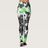 Leggings verts de peinture noire (Dos)
