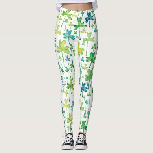 Leggings verts et blancs de la Saint-Patrick avec (Devant)