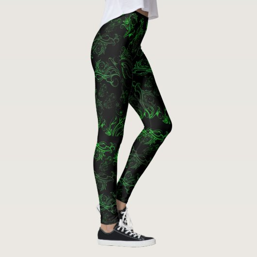 Leggings verts floraux (Droite)