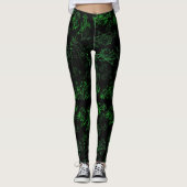 Leggings verts floraux (Devant)