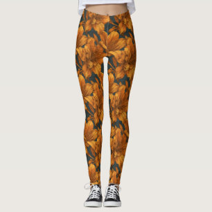 Leggings Vêtements de sport orange Amaryllis Pétales Cadeau
