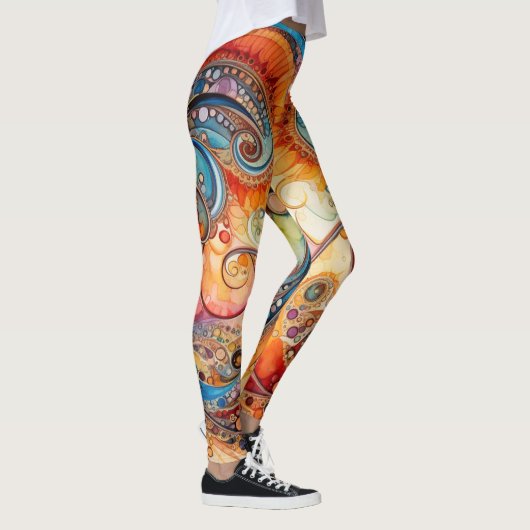 Leggings Vêtements de yoga pour femmes avec art (Droite)