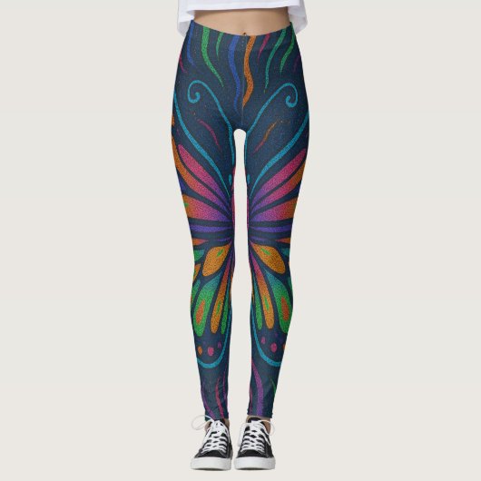 Leggings Vibes de papillon psychédélique (Devant)