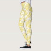 Leggings Vibes de plage Tropical Print Jaune Blanc (Gauche)