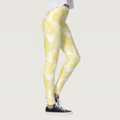 Leggings Vibes de plage Tropical Print Jaune Blanc (Droite)