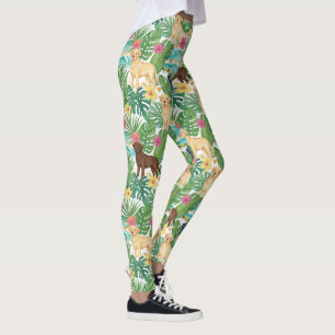Leggings Vibes de plage tropicales du Labrador Retriever