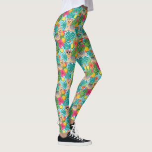 Leggings Vibes de plage tropicales pour Yorkshire Terrier