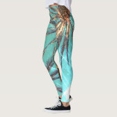 Leggings Vibes d'été Palm Tree Feuilles Pale Green (Gauche)