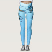 Leggings Vibes d'été Palm Tree Feuilles Pale Green (Devant)