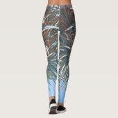 Leggings Vibes d'été Palm Tree Feuilles Pale Green (Dos)