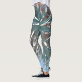 Leggings Vibes d'été Palm Tree Feuilles Pale Green (Gauche)