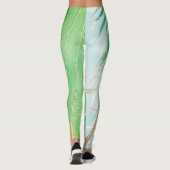 Leggings Vibes d'été Palm Tree Feuilles Pale Green (Dos)
