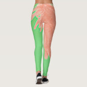 Leggings Vibes d'été Palm Tree Feuilles Pale Green (Dos)