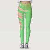 Leggings Vibes d'été Palm Tree Feuilles Pale Green (Devant)