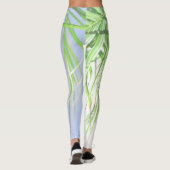Leggings Vibes d'été Palm Tree Feuilles Pale Green Pastel (Dos)