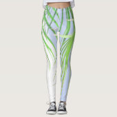 Leggings Vibes d'été Palm Tree Feuilles Pale Green Pastel (Devant)