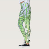 Leggings Vibes d'été Palm Tree Feuilles Pale Green Pastel (Gauche)