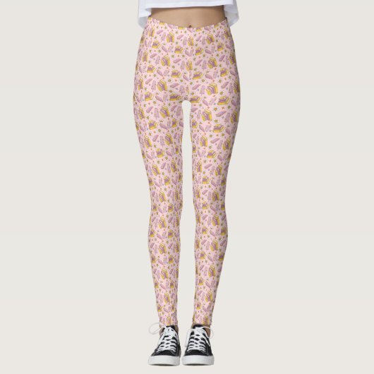 Leggings Vibes du lecteur de marguerite rose rétro (Devant)