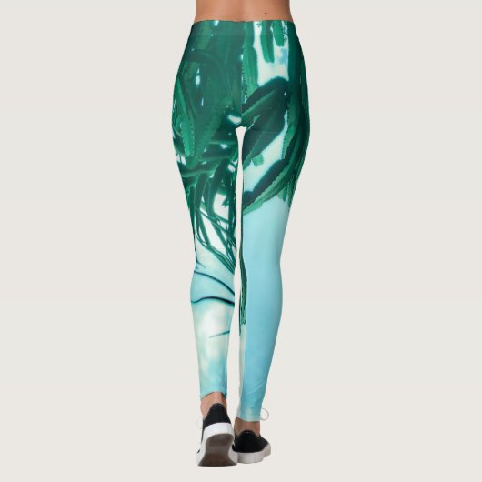Leggings Vibes été Palm Tree Cactus vert pâle (Dos)