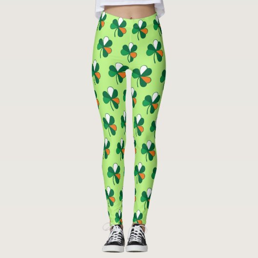 Leggings Vibes rock irlandaises : Shamrock dans les couleur (Devant)