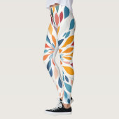 Leggings Vibrant Abstract Floral Burst Pattern  (Gauche)