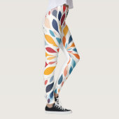 Leggings Vibrant Abstract Floral Burst Pattern  (Droite)