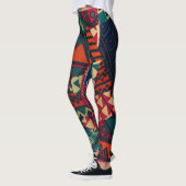 Leggings Vibrant African Geometric Tribal Abstract Pattern  (Gauche)