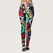 Leggings Vibrant Afro-Centric Geometric Pattern – Bold Trib (Dos)