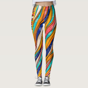 Leggings Vibrant Arc-en-ciel Motif fille des jambes