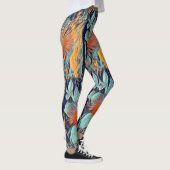 Leggings Vibrant art Abstrait Gerbera Floral Multicolor (Droite)
