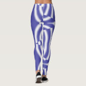 Leggings Vibrant bleu blanc classique "Ratti_Creative_Arts" (Dos)