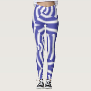 Leggings Vibrant bleu blanc classique "Ratti_Creative_Arts"