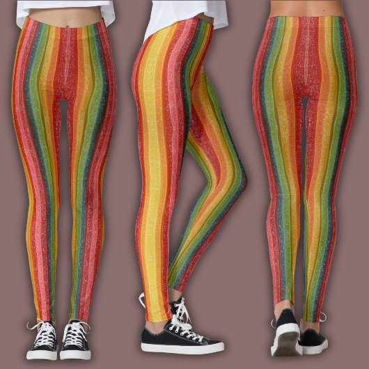 Leggings Vibrant Candy Pattern | Vibrant Rainbow Jelly