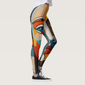 Leggings Vibrant coloré Abstrait peinture de visage (Droite)