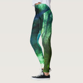 Leggings Vibrant coloré Vert moderne Abstrait (Gauche)