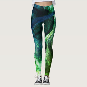 Leggings Vibrant coloré Vert moderne Abstrait