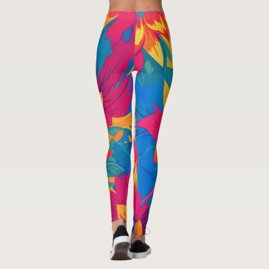 Leggings Vibrant Eye-Catching Mode Expressive Floral (Dos)