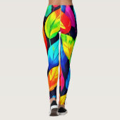 Leggings Vibrant Feuilles d'automne Motif (Dos)