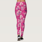 Leggings Vibrant Floral Pattern in Pink, White & Royal B    (Dos)