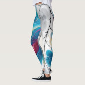 Leggings Vibrant Fluid Neural Leaf Vein Abstract Wrap (Gauche)