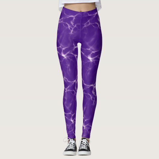 Leggings Vibrant Gras amusant brillant Purple Lightning Wor (Devant)