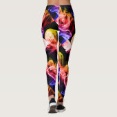 Leggings Vibrant Jaune Orange Violet Fumée Abstraite (Dos)