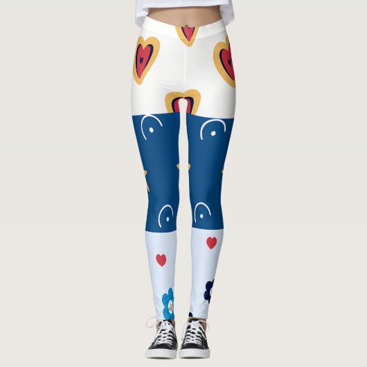 Leggings Vibrant "Less Is More" Abstract Graphic (Devant)